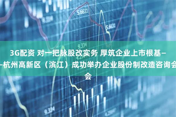 3G配资 对一把脉股改实务 厚筑企业上市根基——杭州高新区（滨江）成功举办企业股份制改造咨询会