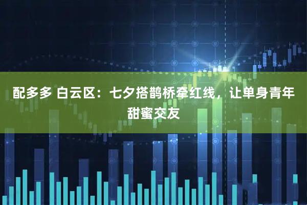 配多多 白云区：七夕搭鹊桥牵红线，让单身青年甜蜜交友